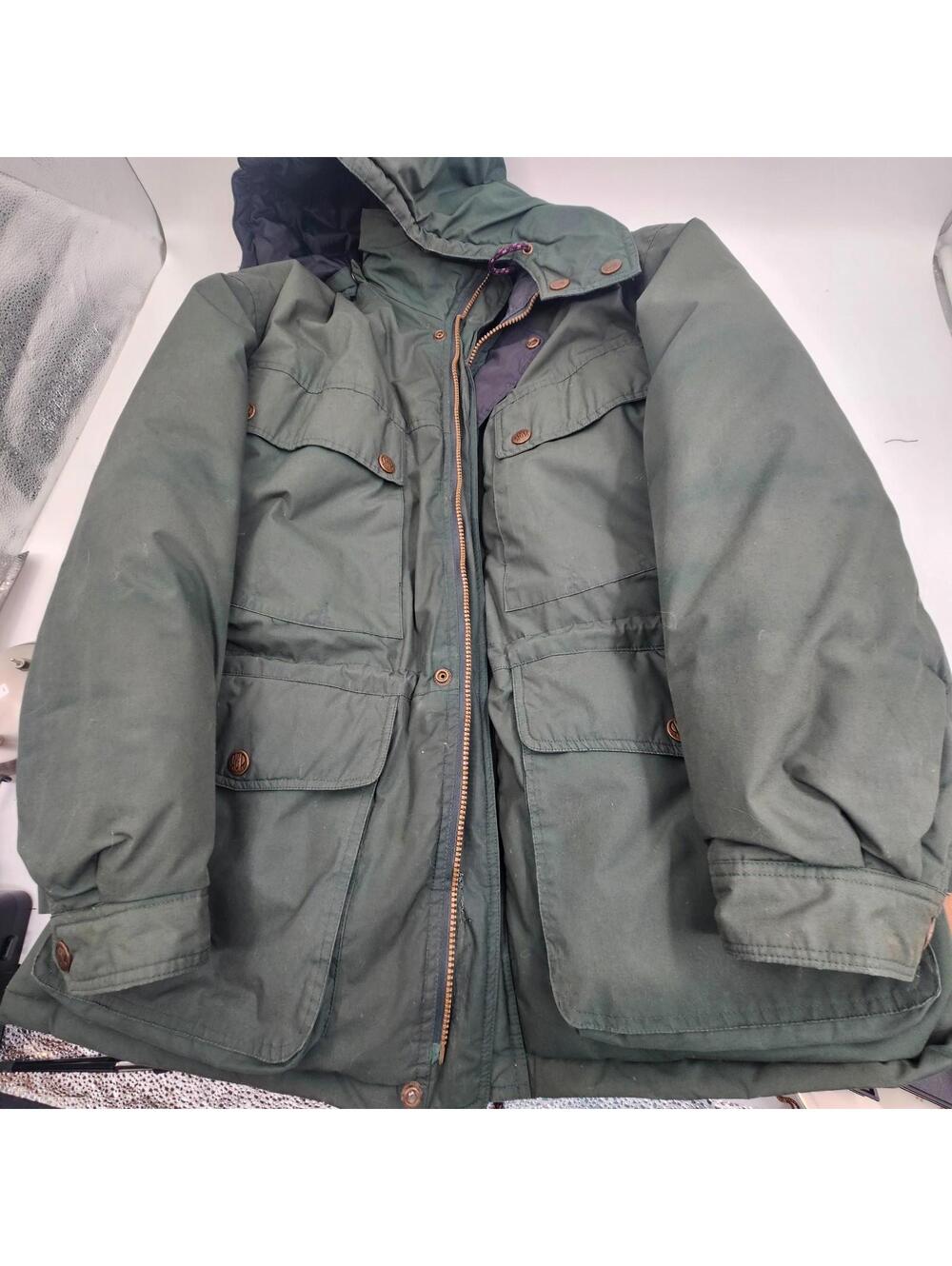 Vintage Rest & Relaxation Down Parka Army Green Hooded Coat Canada L - Picture 5 of 9